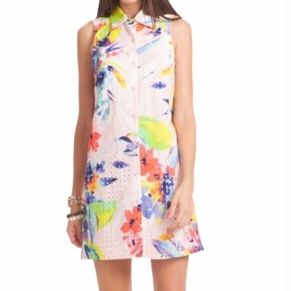 Trina Turk Watercolor Button Down Dress - Picture 1 of 3